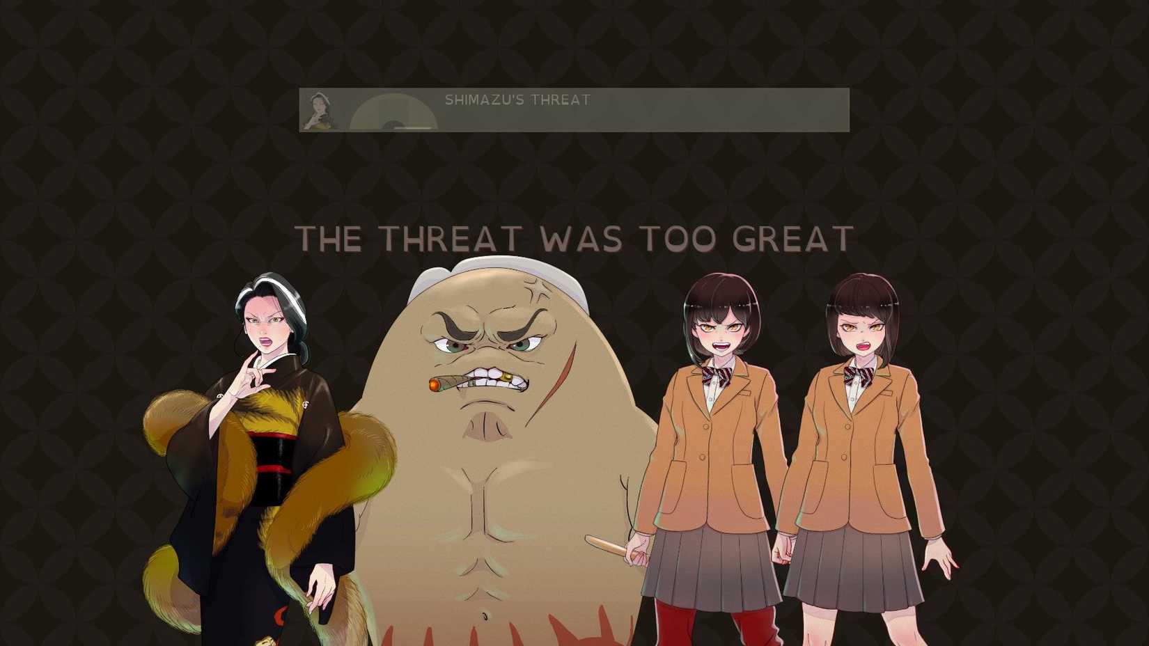 The game over screen in Promise Mascot Agency