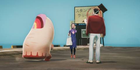 Sumire talking to Pinky and the main character in Promise Mascot Agency