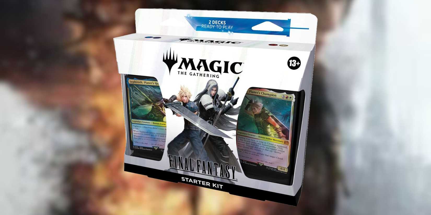 Image of the MTG FF kit on a final fantasy background. 