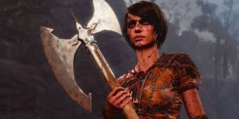A Barbarian with axe in BG3