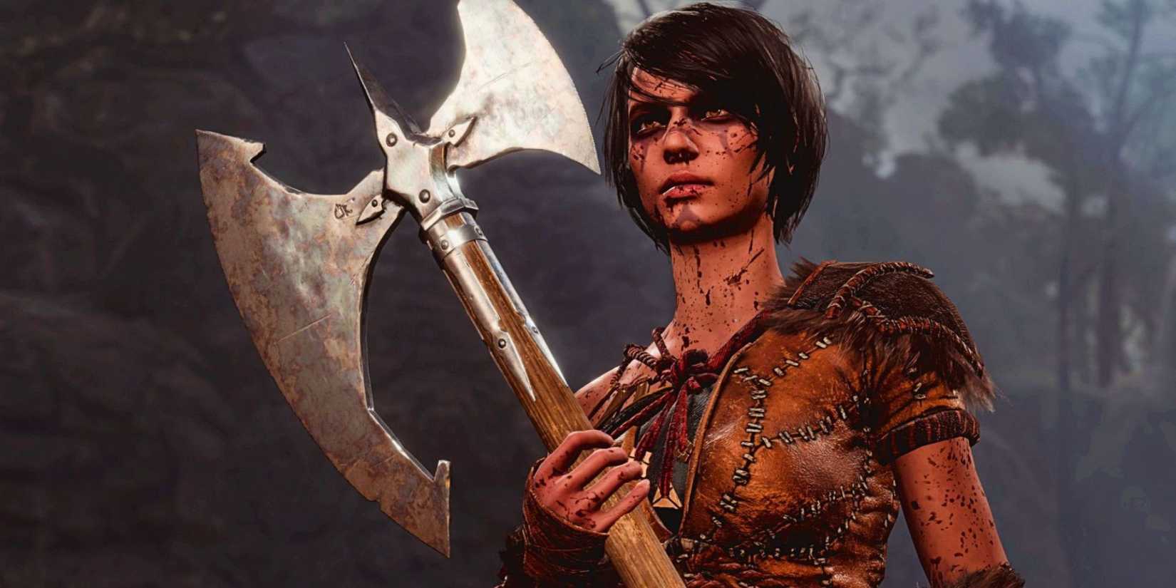 A Barbarian with axe in BG3