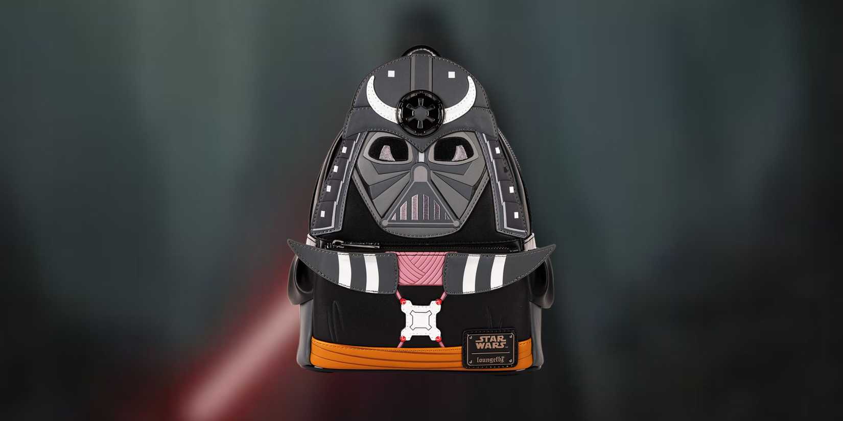 Samurai Darth Vader backpack on a darth vader background. 