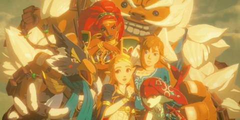 Link, Zelda, and friends in The Legend of Zelda: Breath of the Wild