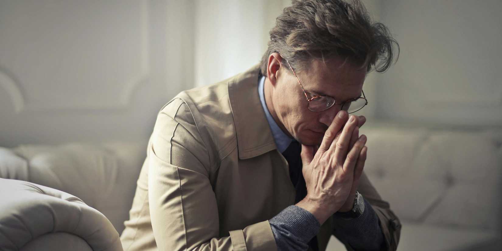 Image of a man contemplating things deeply. A little too deep if you ask me.