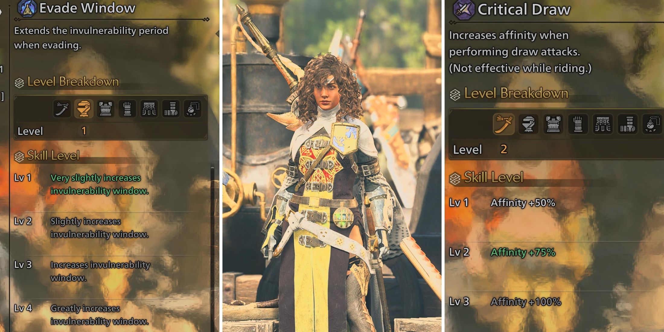 Network showing a hunter with a long ball and two skills in Monster Hunter Wilds