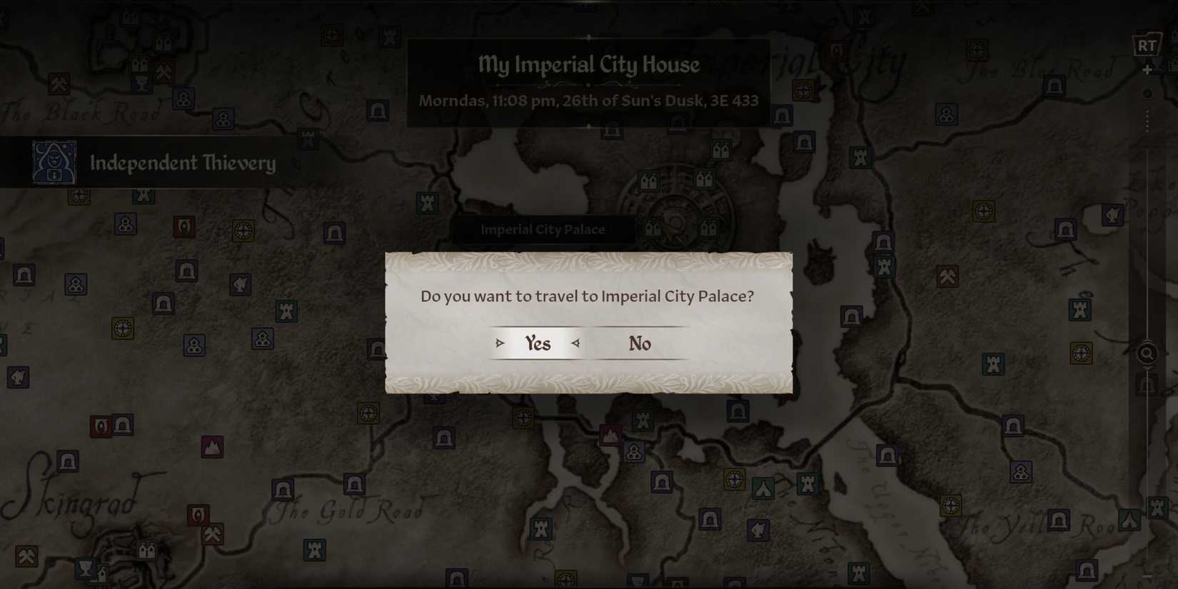 Using Fast Travel in Oblivion Remastered