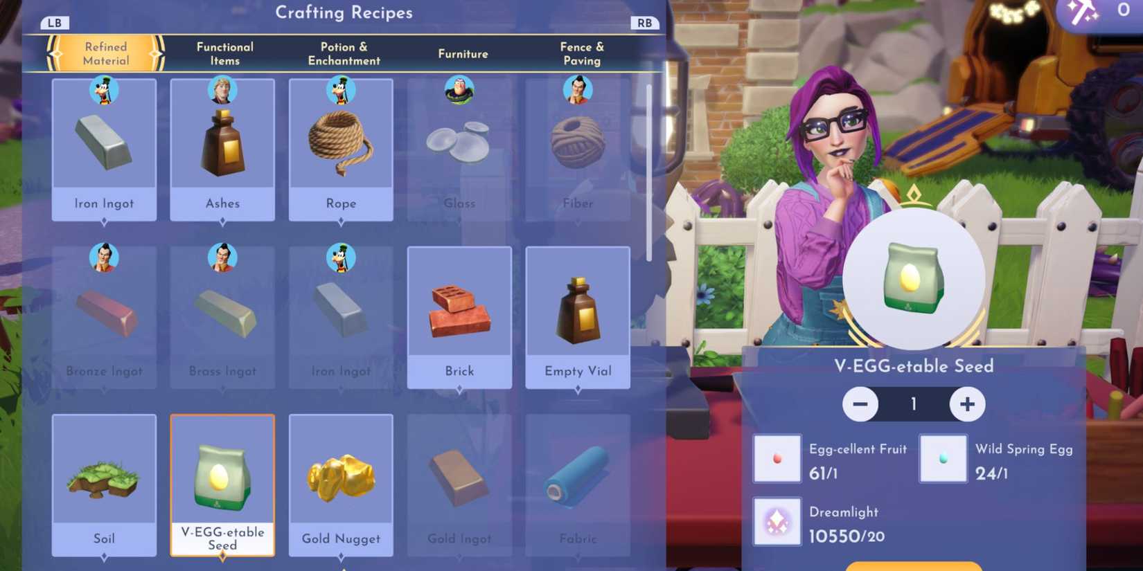 V-EGG-etable Seed in Disney Dreamlight Valley