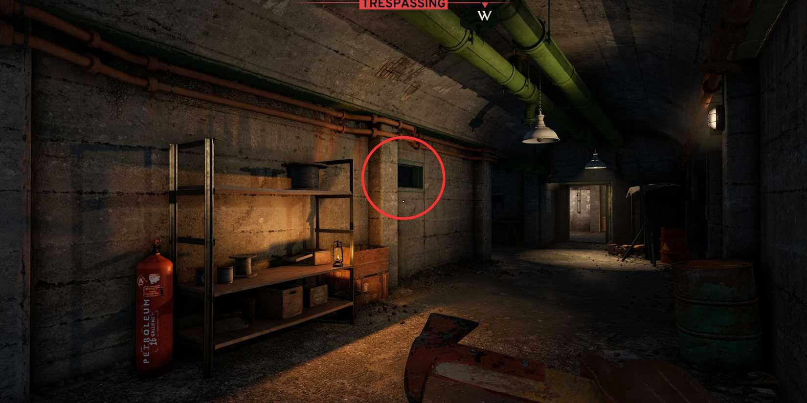 Wall hole leading to B.A.R.D Safe Room key in Atomfall