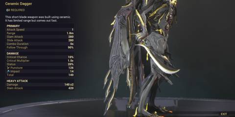 Warframe Ceramic Dagger Cropped