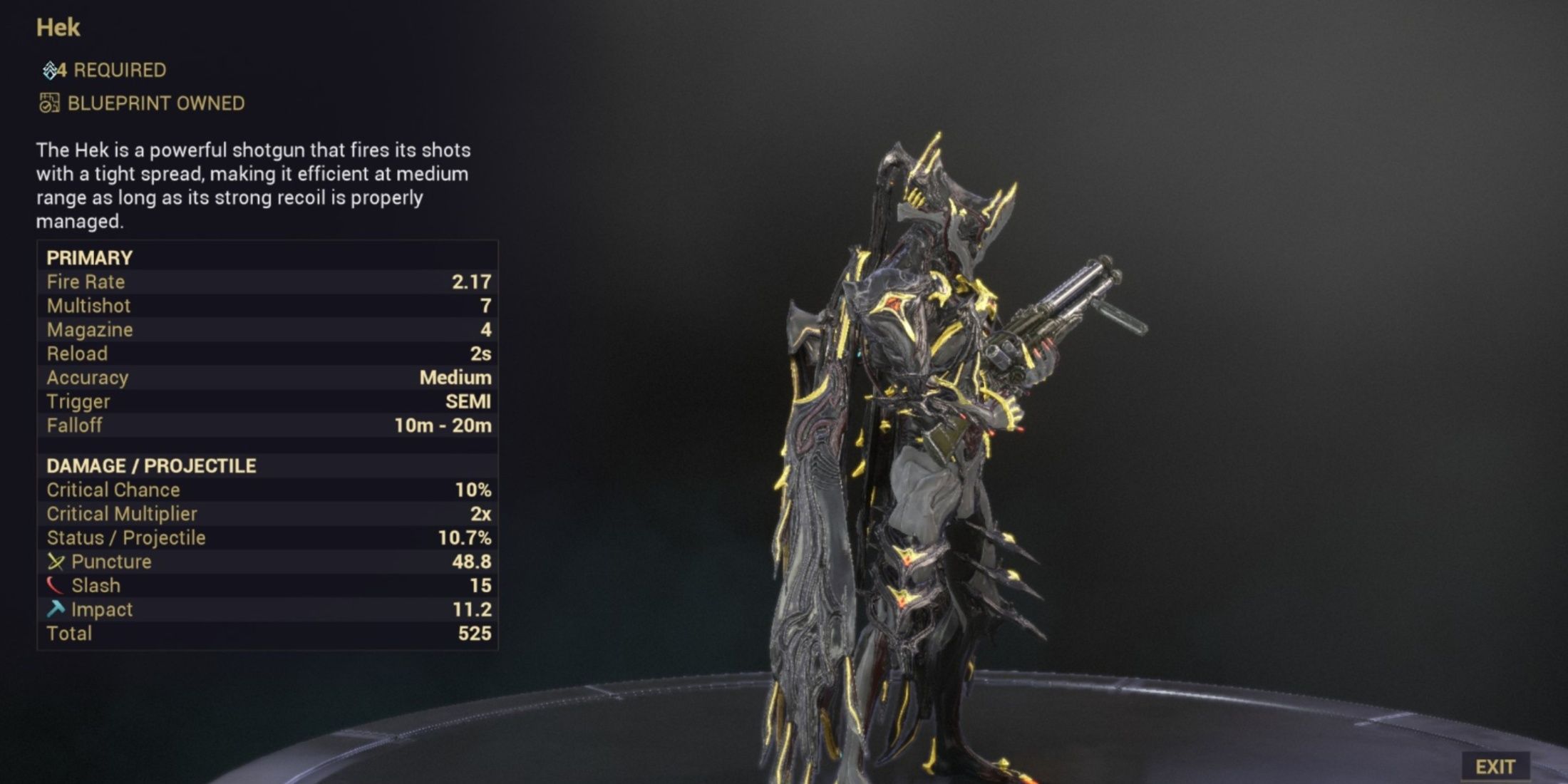 Warframe HEK Credered