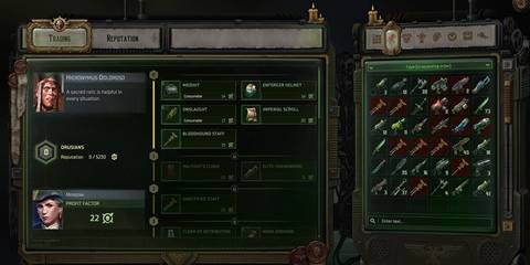Warhammer 40k Rogue Trader Barter Screen