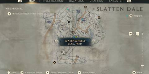 Waterwheels landmark map location in Atomfall