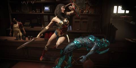 Wonderwoman and Blue Beetle in Injustice 2