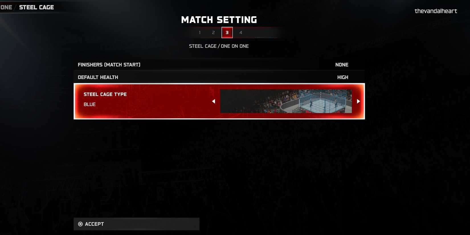 WWE 2K25 change the cage type