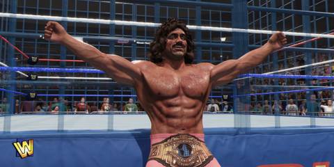 WWE 2K25 Rick Rude wins the cage match