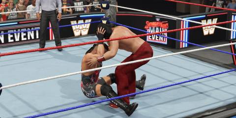 WWE 2K25 RVD ends a combo with the Jawbreaker
