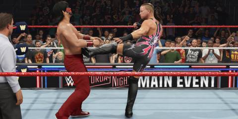 WWE 2K25 RVD hits the left kick