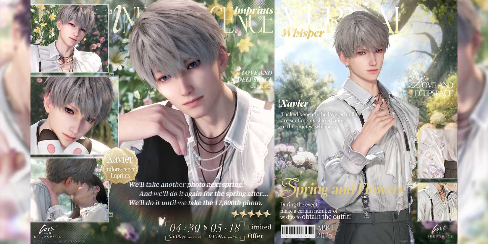 xavier multi banner spring and flowers in love and deepspace