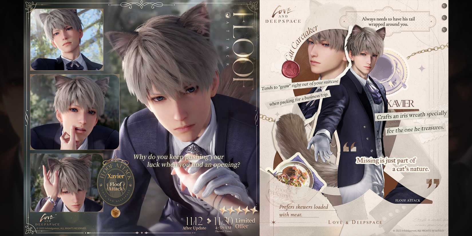 xavier multi banner yes cat caretaker in love and deepspace