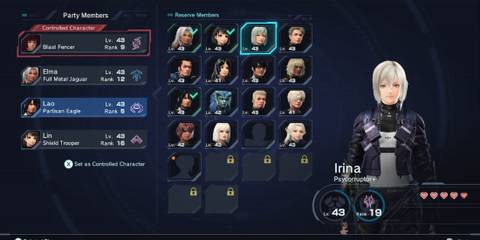 xenoblade chronicles x definitive edition irina active party menu