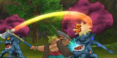 Yangus hitting enemies with his axe - Dragon Quest 8