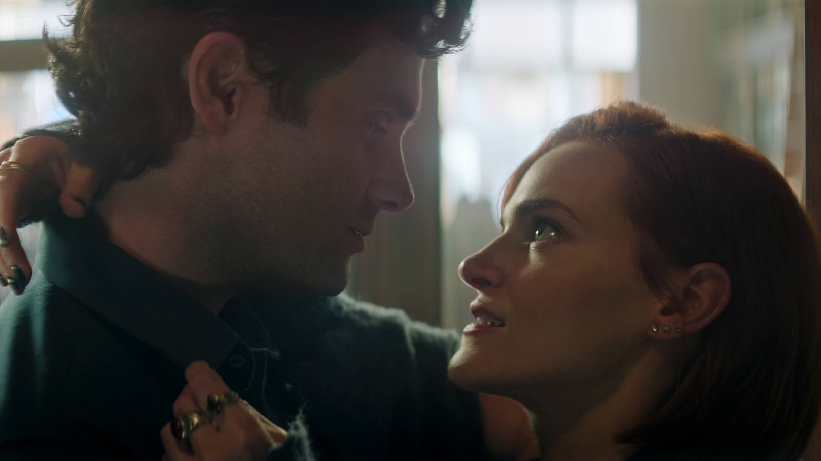 Joe Goldberg (Penn Badgley) and Bronte (Madeline Brewer) on You