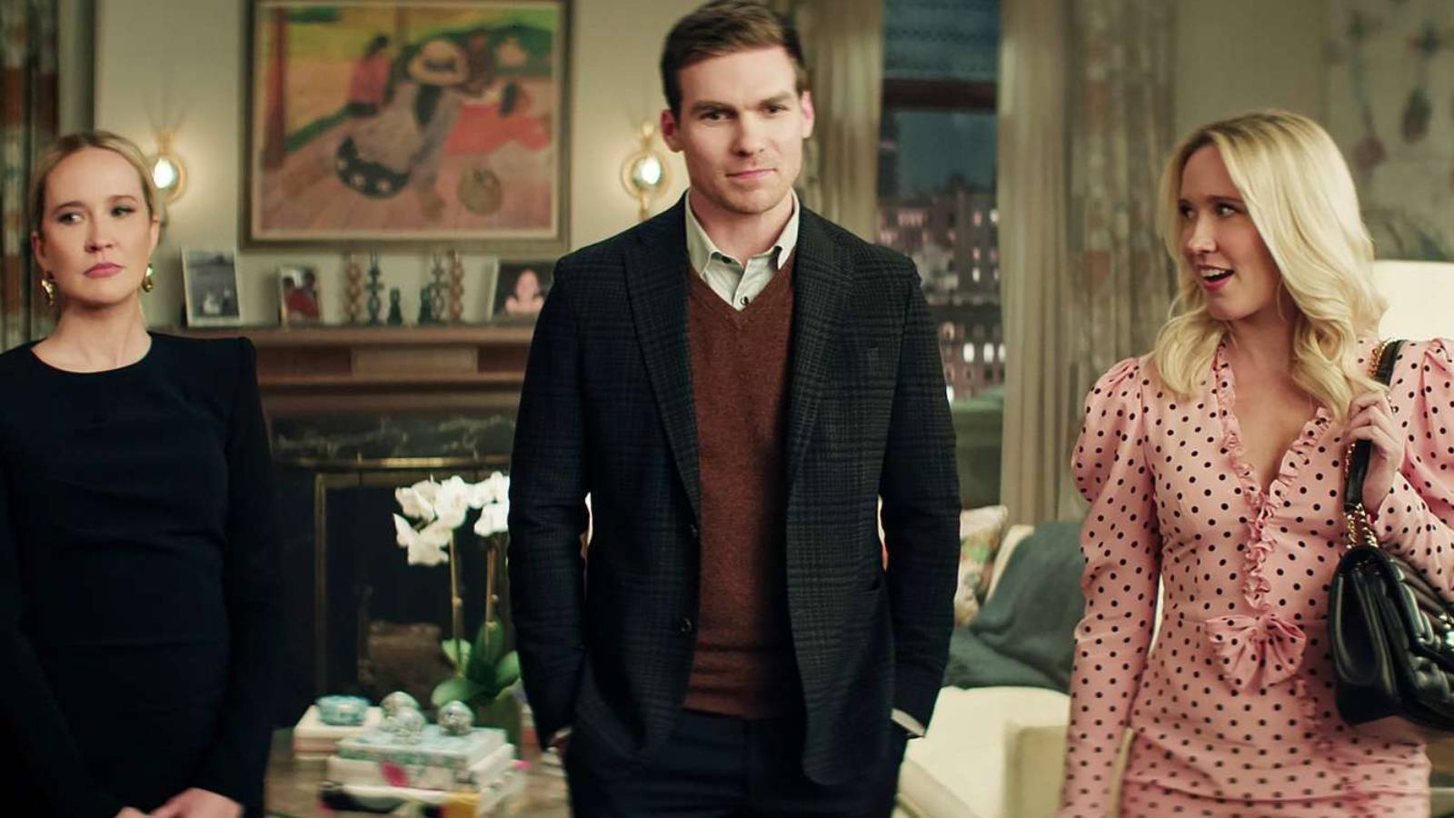 Regan (Anna Camp), Harrison (Pete Ploszek) and Maddie (Anna Camp) on You