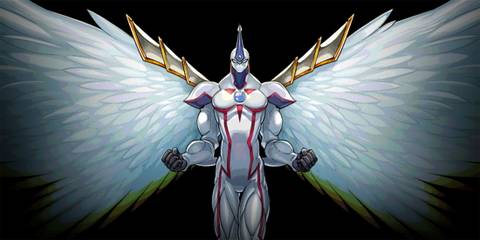 A promotional image from Yu-Gi-Oh Master Duel showing Elemental HERO Honest Neos.