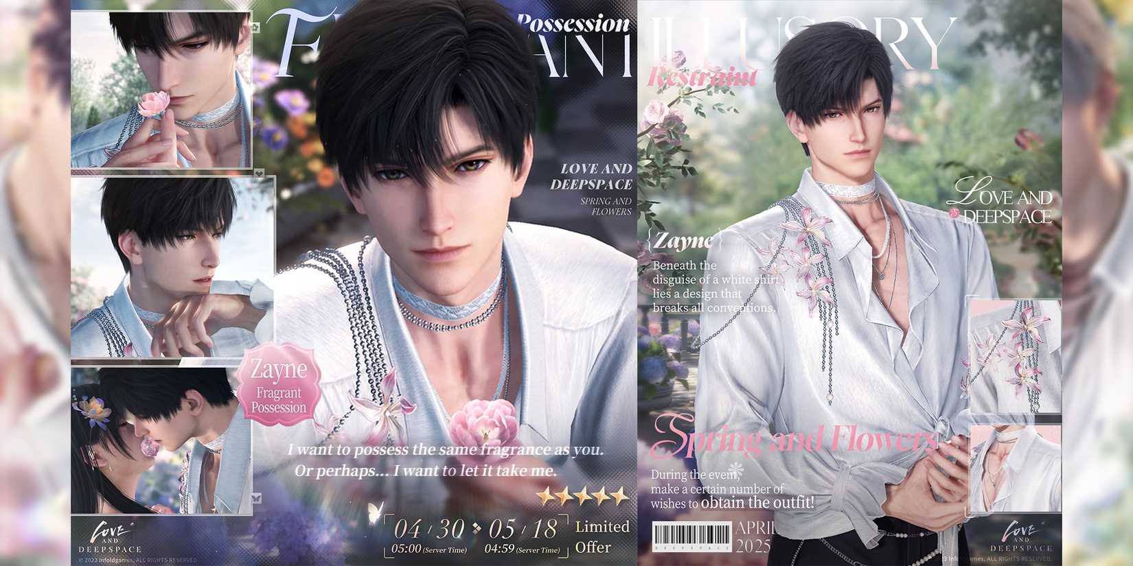 zayne multi banner spring and flowers in love and deepspace
