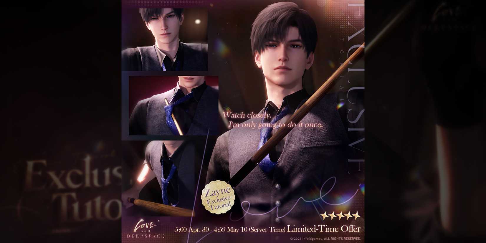 zayne solo banner exclusive tutorial 2 in love and deepspace