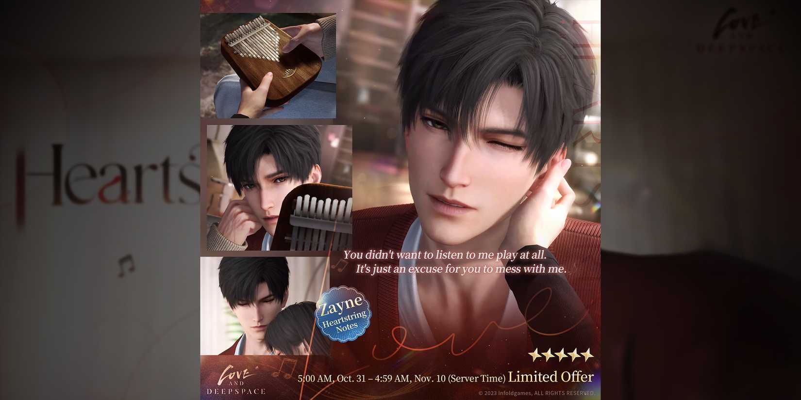 zayne solo banner heartstring notes 2 in love and deepspace