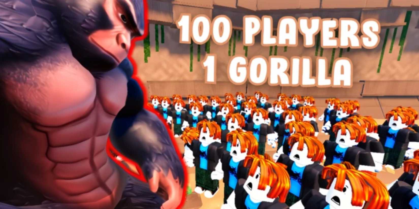 100 Players vs 1 Gorilla characters