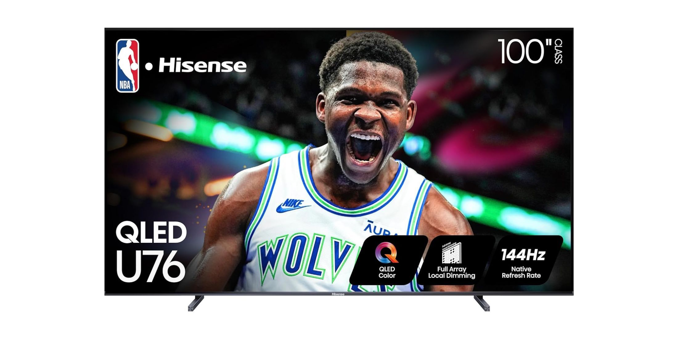 Hisense u7n sobre un fondo blanco.