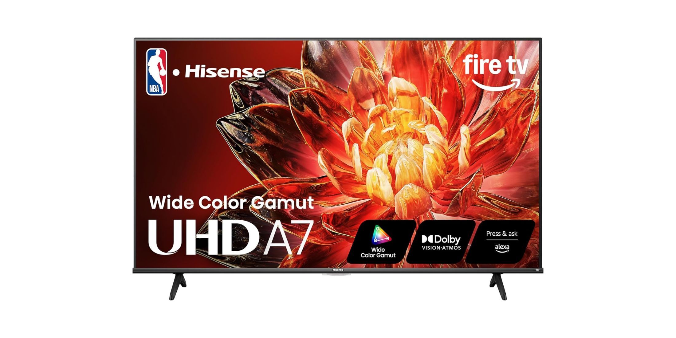 Hisense A7n sobre un fondo blanco. 