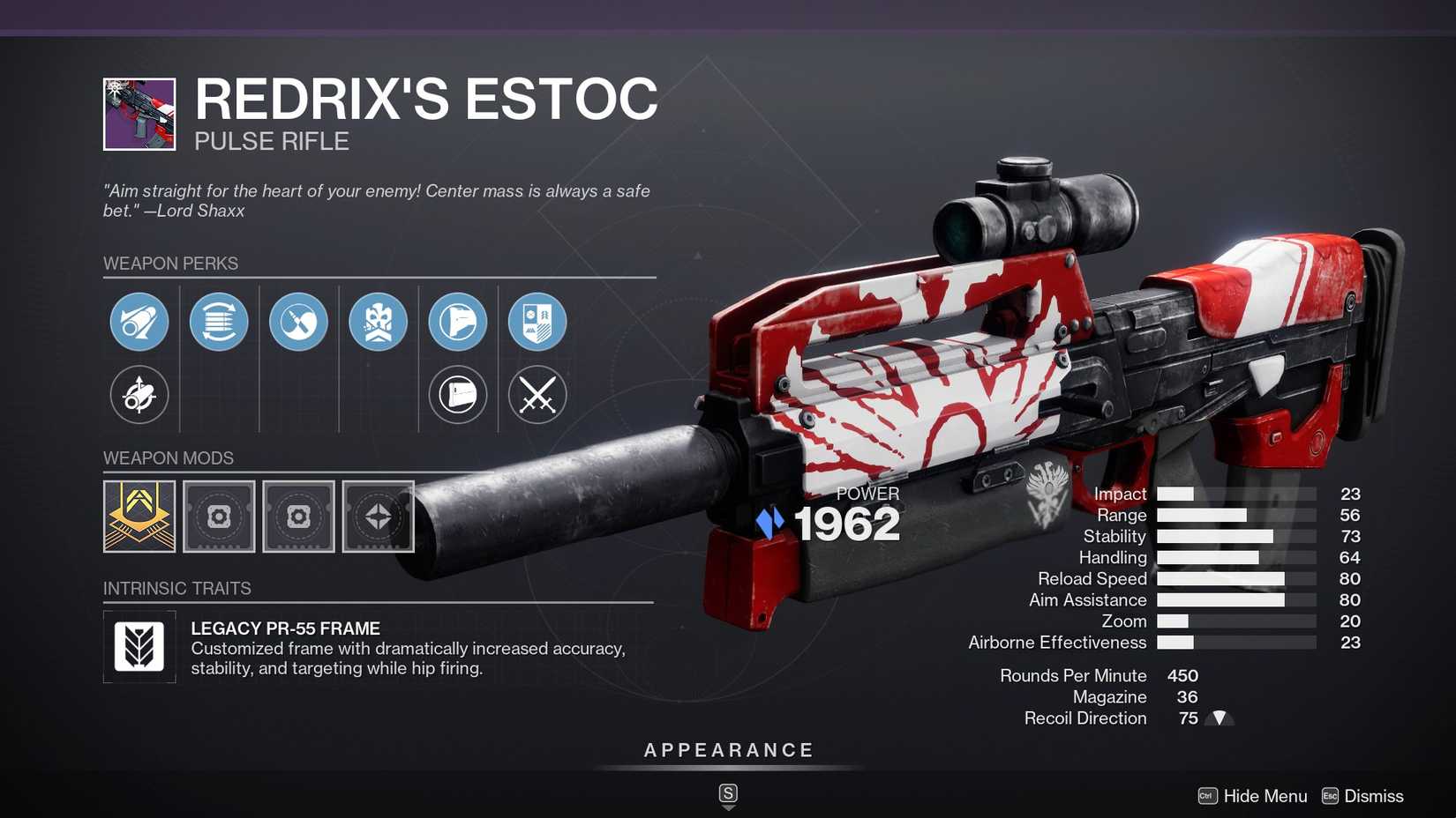Destiny 2 Redrix's Estoc curated drop