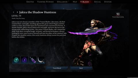 Jakira the Shadow Huntress in V Rising