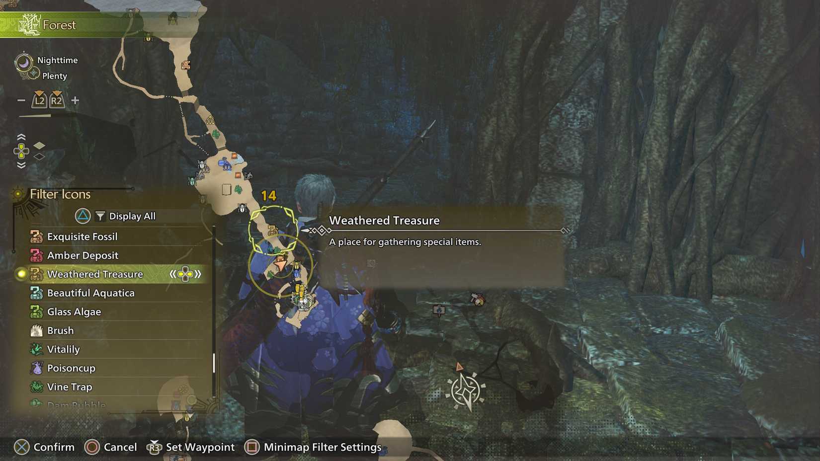 MH Wilds Weathered Treasure map filter