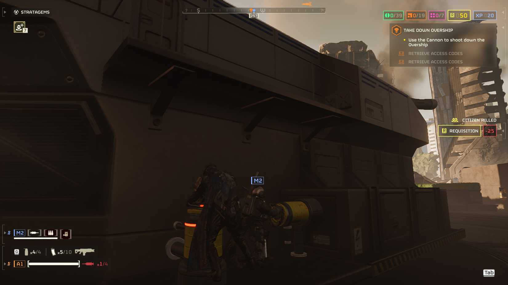 Helldivers 2 Aiming Planetary Defense Cannon