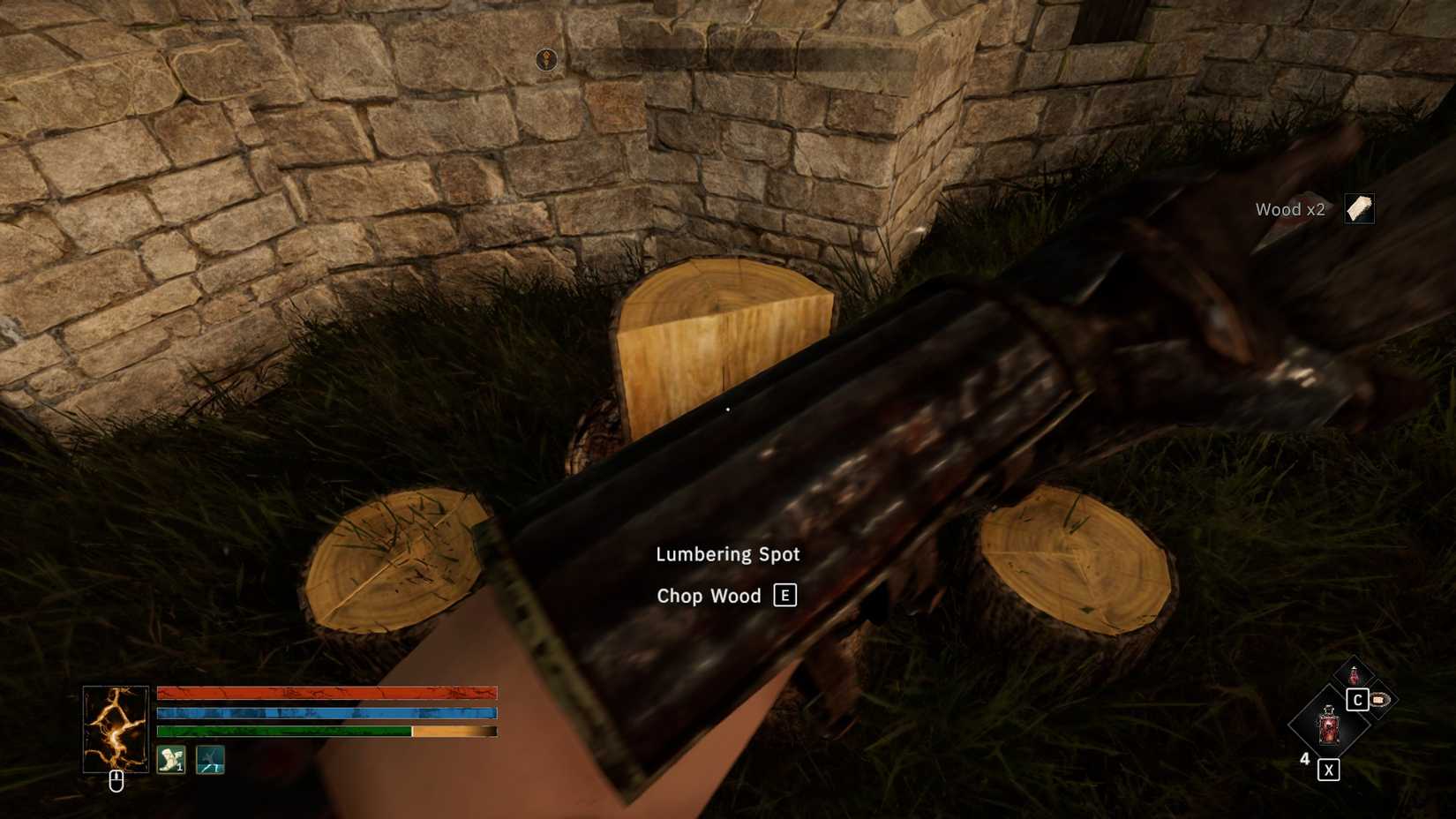 Tainted Grail The Fall of Avalon chopping wood