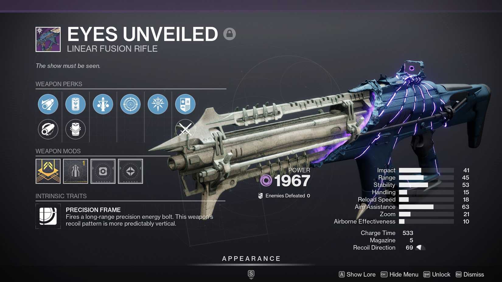 Destiny 2 Eyes Unveiled Random Roll