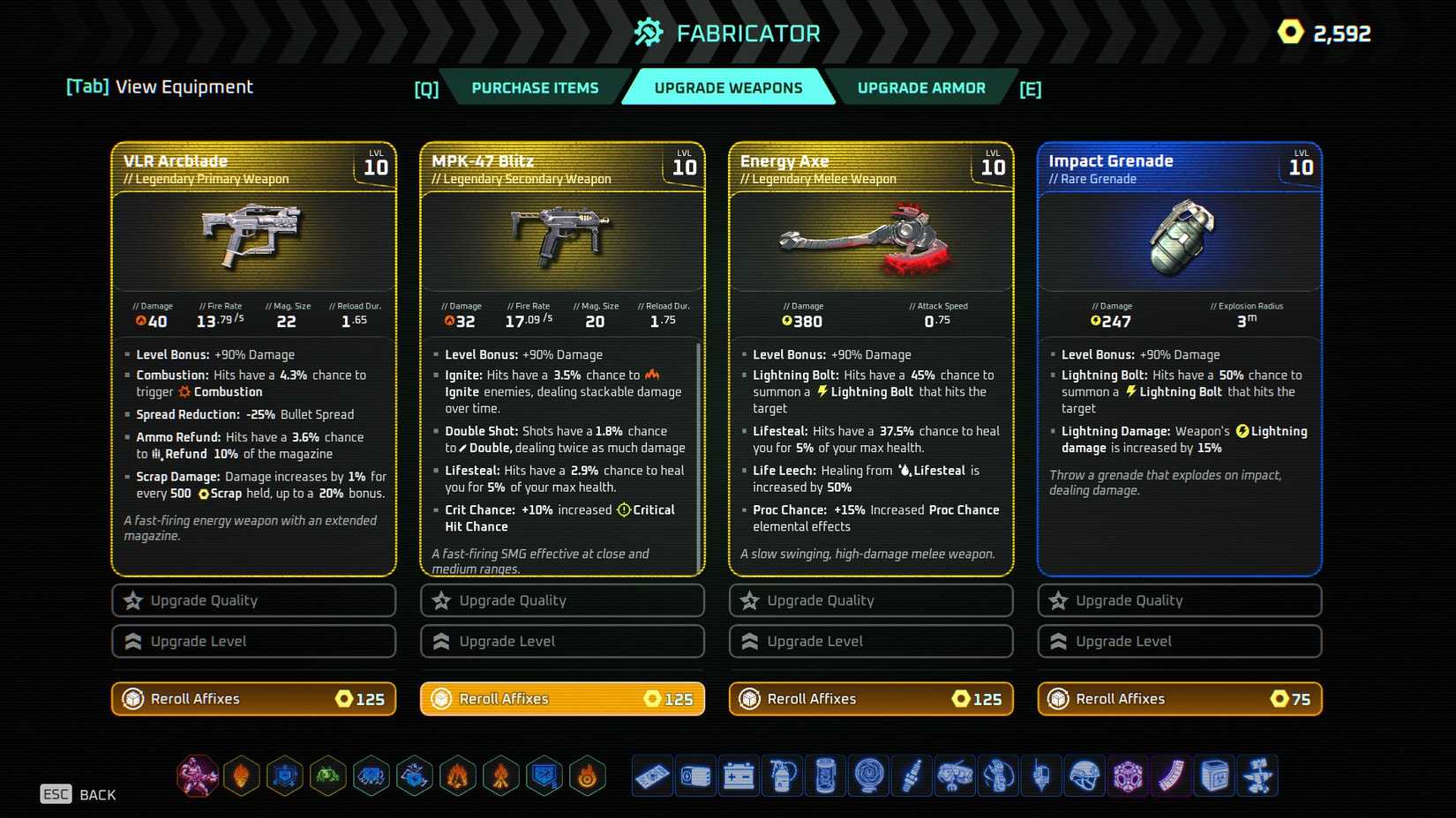 Deadzone Rogue Fire Build Weapons