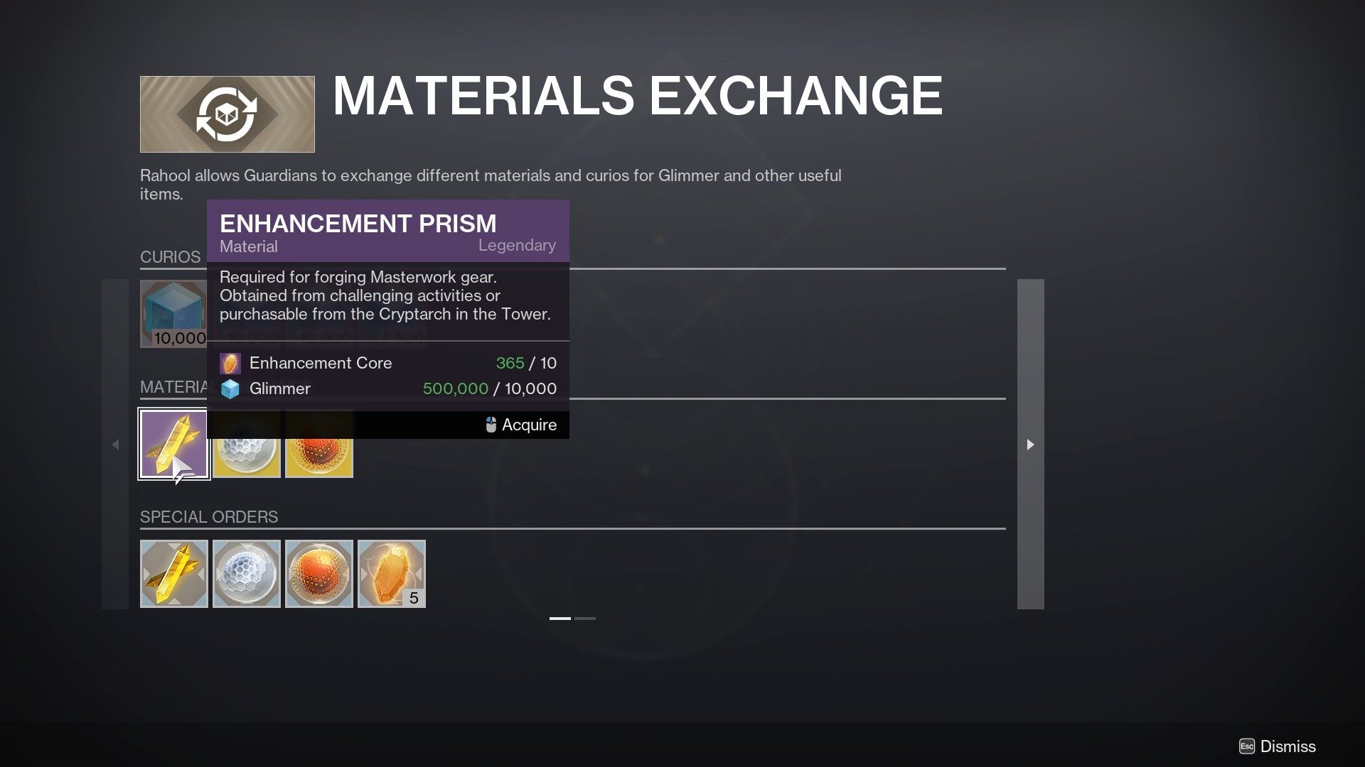 Destiny 2 Conversion Screenmaterial