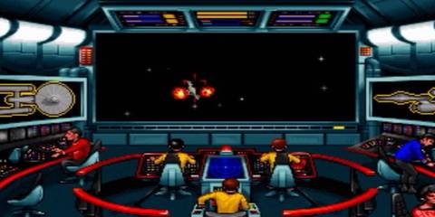 the enterprise engaging a ship in battle