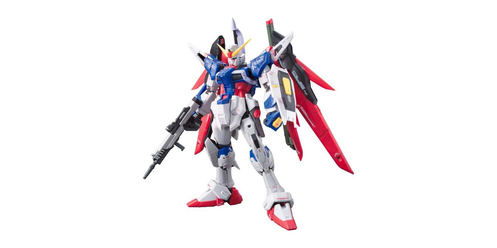 Image of a RG Destiny Gundam (Gundam Seed Destiny) on a white background.