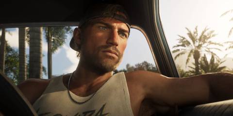 GTA 6 main protagonist, Jason driving a car