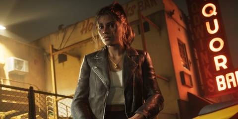 Lucia from GTA 6 sitting on a bike