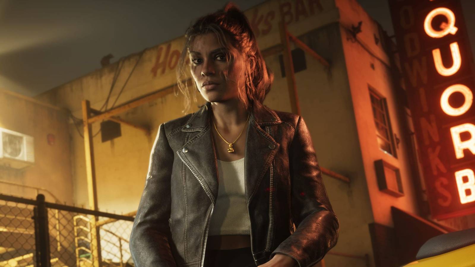 Lucia from GTA 6 sitting on a bike