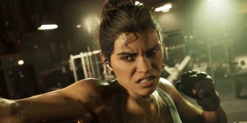 Lucia from GTA 6, engaged in a fight