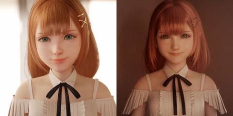 A comparison of Strelitzia's models from the first trailer and the new screenshots - Kingdom Hearts 4
