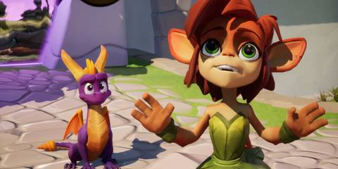 A cutscene featuring characters in Spyro Reignited Trilogy